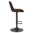 Pemberly Row Faux Leather Adjustable AirLift Stool Set of 2 Brown & Black