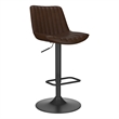 Pemberly Row Faux Leather Adjustable AirLift Stool Set of 2 Brown & Black