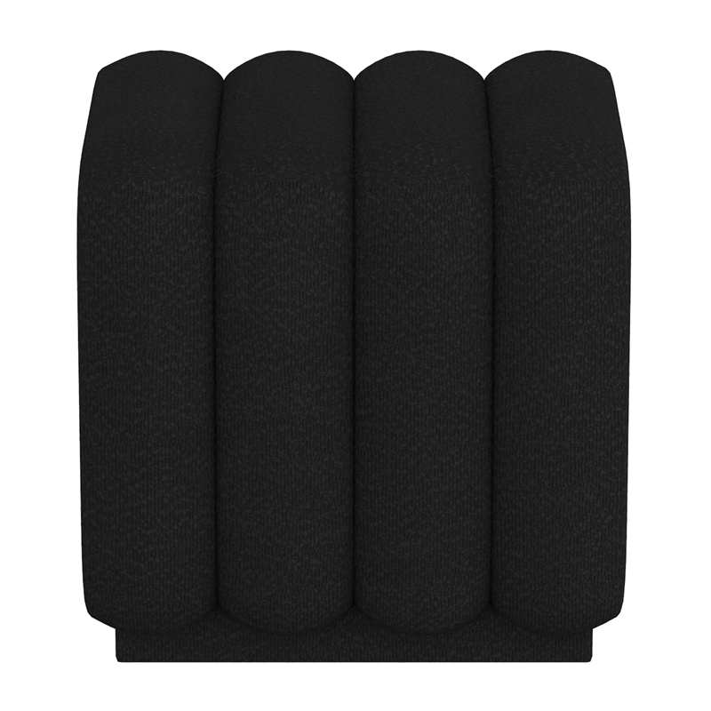 Pemberly Row Contemporary Boucle Fabric Small Square Ottoman Black
