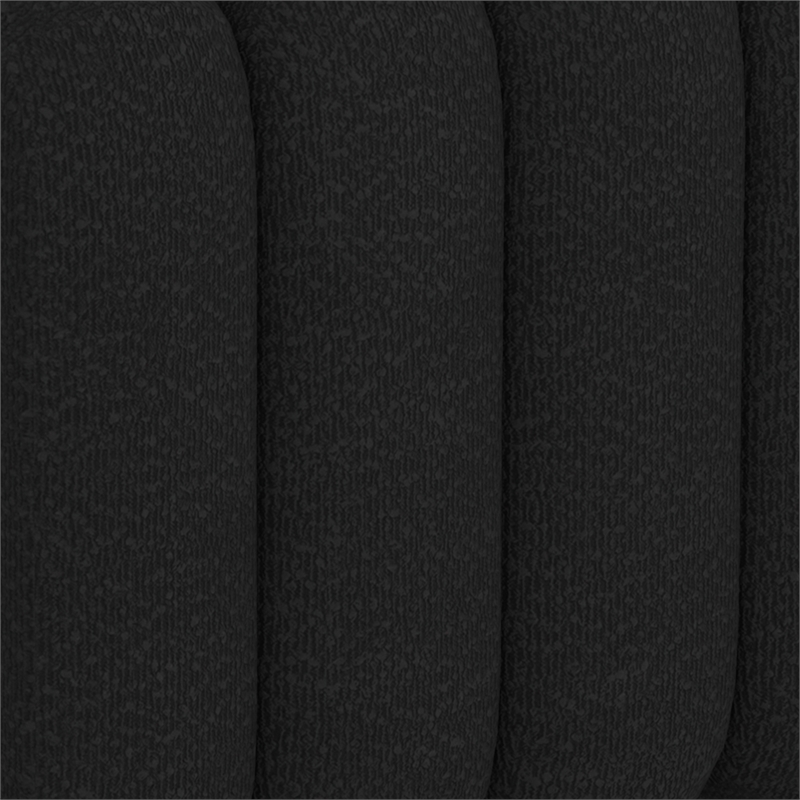 Pemberly Row Contemporary Boucle Fabric Small Square Ottoman Black