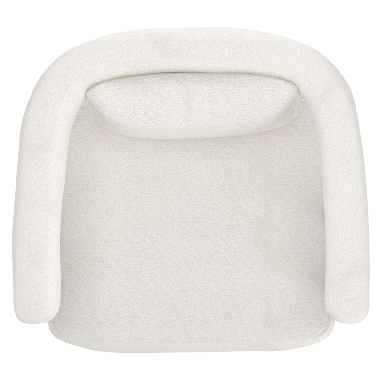 Pemberly Row Contemporary Boucle Fabric Accent Chair Ivory Black