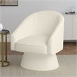 Pemberly Row Contemporary Boucle Fabric Accent Chair in Ivory