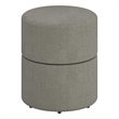 Pemberly Row Contemporary Boucle Fabric Round Ottoman in Gray