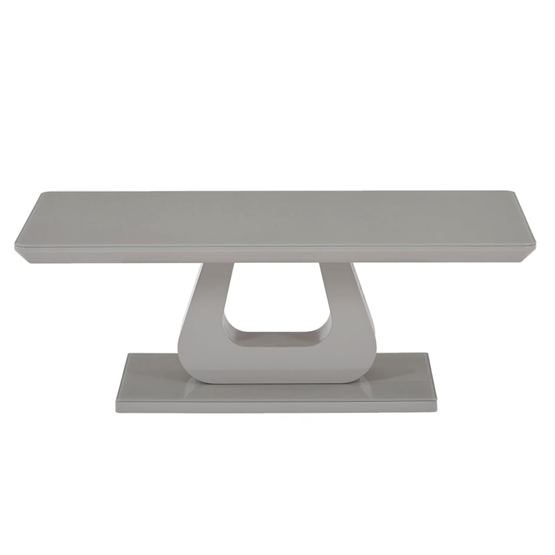 Pemberly Row Contemporary MDF Glass Rectangular Coffee Table Gray