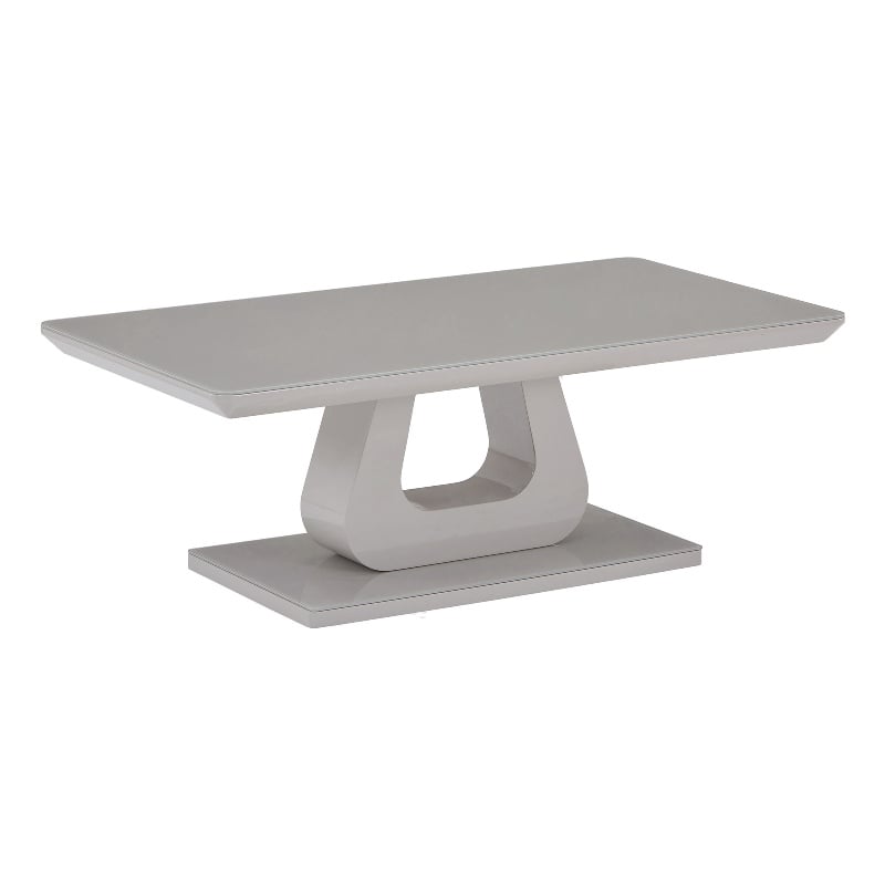 Pemberly Row Contemporary MDF Glass Rectangular Coffee Table Gray