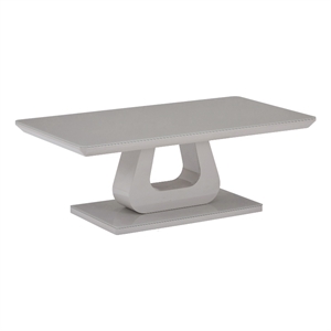 Pemberly Row Contemporary MDF Glass Rectangular Coffee Table Gray