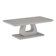Pemberly Row Contemporary MDF Glass Rectangular Coffee Table Gray
