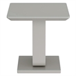 Pemberly Row Contemporary MDF Glass Accent Table in Gray Finish
