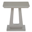 Pemberly Row Contemporary MDF Glass Accent Table in Gray Finish
