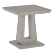 Pemberly Row Contemporary MDF Glass Accent Table in Gray Finish