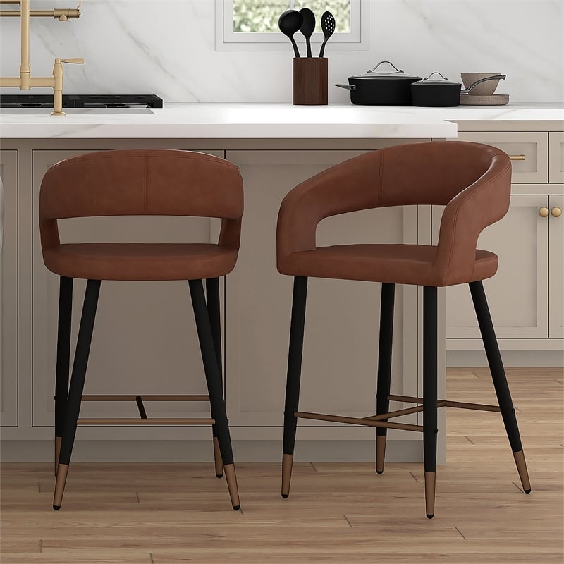 Pemberly Row Faux Leather Metal 26