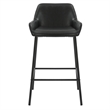 Pemberly Row FauxLeather Metal 26 Inche Counter Stool PU Set of 2 Black