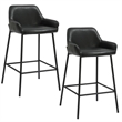 Pemberly Row FauxLeather Metal 26 Inche Counter Stool PU Set of 2 Black