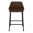 Pemberly Row Faux Leather Metal 26 Inche Counter Stool Set of 2 Brown Black
