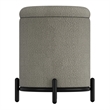 Pemberly Row Modern Boucle Fabric Round Storage Ottoman Gray and Black