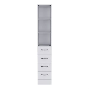 Pemberly Row 2-Piece Engineered Wood Bathroom Cabinet Set in White
