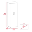 Pemberly Row Armoire 2 Shelves Rod Double Door Cabinet Armoire in Black