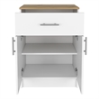 Pemberly Row Cabinet 1 Drawer 2 Shelves 2 Doors White/Light Oak Engineered wood