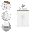 Pemberly Row Cabinet 1 Drawer 2 Shelves 2 Doors White/Light Oak Engineered wood