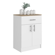 Pemberly Row Cabinet 1 Drawer 2 Shelves 2 Doors White/Light Oak Engineered wood