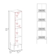 Pemberly Row Contemporary Wooden Cabinet with 1-Door and 4-Shelves in Matt Gray