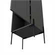 Pemberly Row Contemporary Wooden Cabinet with 1-Door and 4-Shelves in Matt Gray