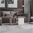 Pemberly Row Coffee Table 2 Shelves White Natural Oak Particle Board
