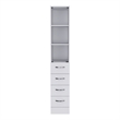 Pemberly Row Engineered wood Cabinet With 3 Shelves & 4 Drawers in White Wood