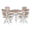 Pemberly Row 5 Piece Square Dining Height Dining Set in Weatherwood/White