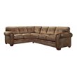 Pemberly Row Traditional 2-piece Microfiber Sectional in Brown