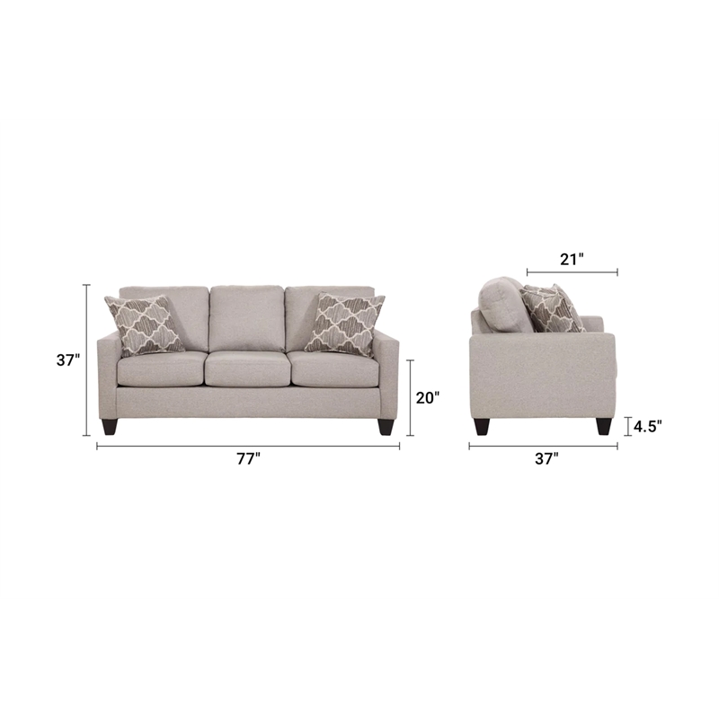 Pemberly Row Contemporary Moroccan Series Sofa Sleeper in Grey