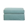 Pemberly Row Coastal Fabric Upholstered Ottoman in Turquoise