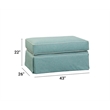 Pemberly Row Coastal Fabric Upholstered Ottoman in Turquoise