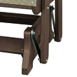Pemberly Row Coastal Resin Double Glider with Center Table in Brown