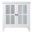Pemberly Row Transitional Wood Accent Display Cabinet in White