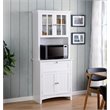 Pemberley Row Paper Laminate Wood White Buffet and Hutch Rectangular Durable 70.25