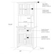 Pemberley Row Paper Laminate Wood White Buffet and Hutch Rectangular Durable 70.25
