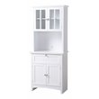 Pemberley Row Paper Laminate Wood White Buffet and Hutch Rectangular Durable 70.25