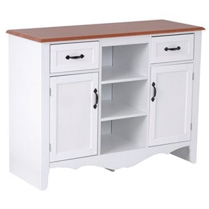 Pemberly Row White Countryside Buffet with  2 Drawers & 2 Doors