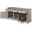 Pemberly Row Farmhouse Cottage Wood Buffet Sideboard in Corona Gray