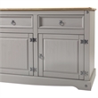 Pemberly Row Farmhouse Cottage Wood Buffet Sideboard in Corona Gray