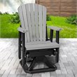 Pemberly Row Resin Fan Back Swivel Glider in Light Gray/Black