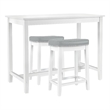 Pemberly Row 3-Piece Solid Wood  Counter Height Dining Set White and Gray