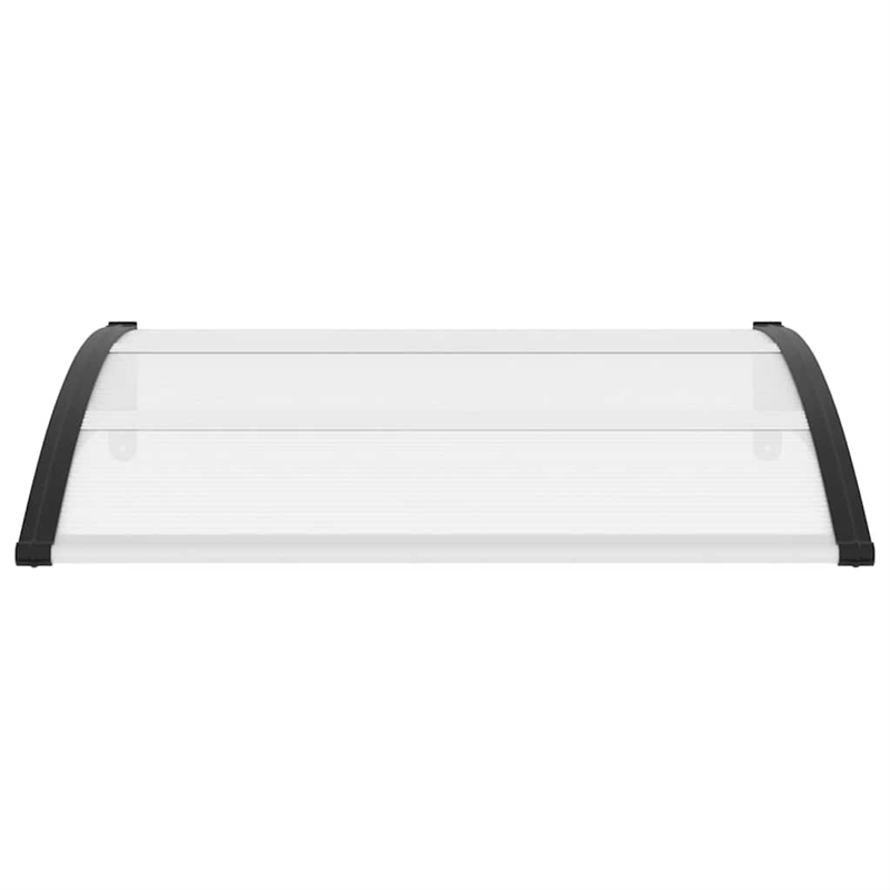 Pemberly Row Durable Synthetic Polycarbonate Door Canopy in Black/Clear