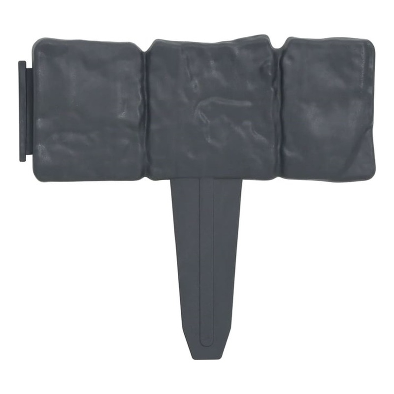 Pemberly Row Durable and Decorative 41PCs Stone Look Plastic Lawn Fence