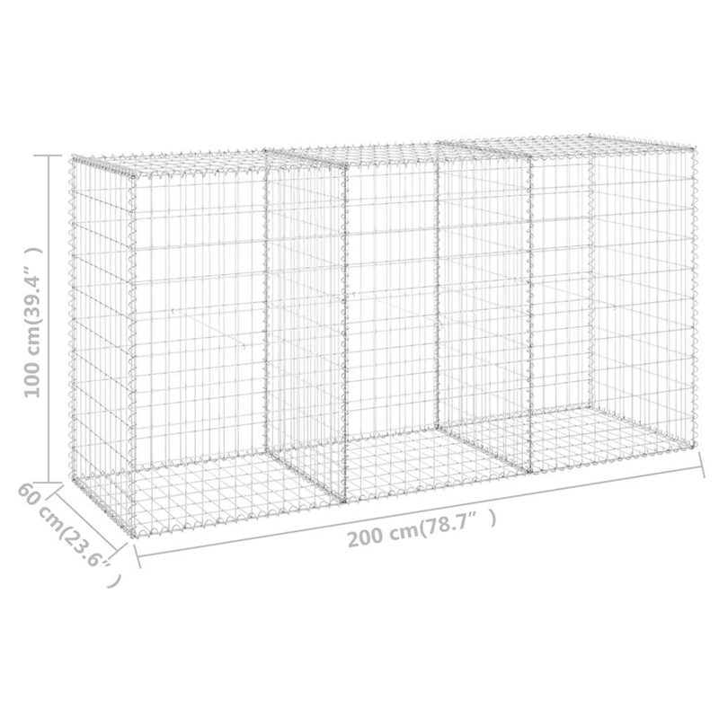 Pemberly Row Gabion Wall with Covers Galvanized Steel 78.7