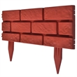 Pemberly Row Durable 11pcs Brick Design Lawn Divider in Red Finish