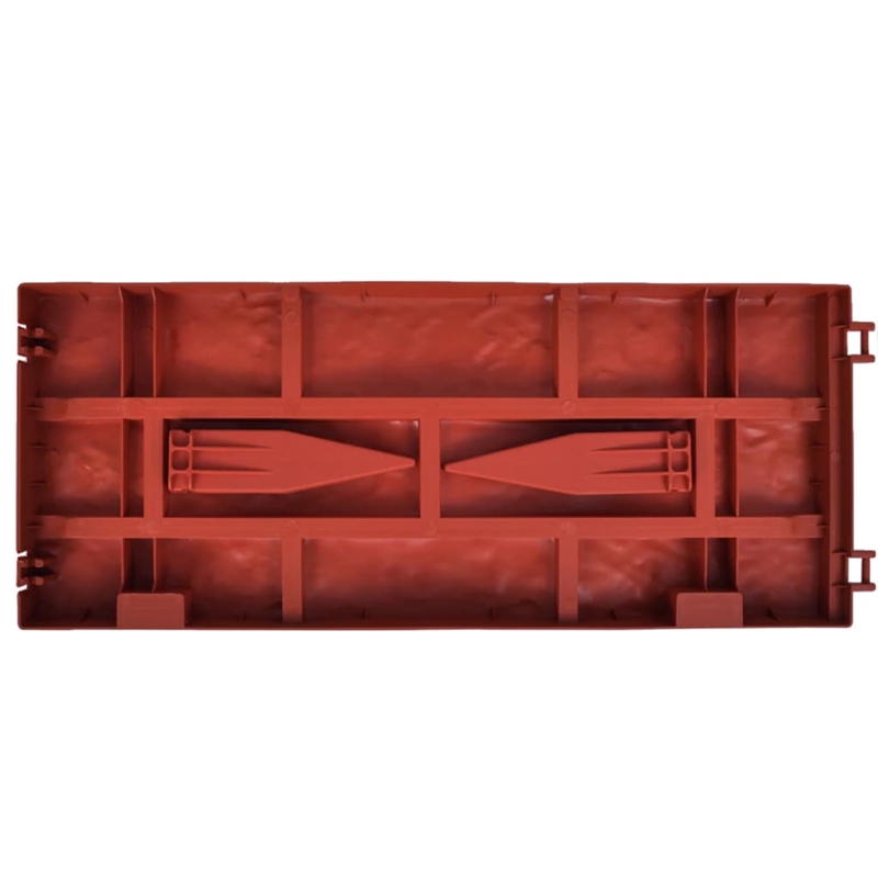 Pemberly Row Durable 11pcs Brick Design Lawn Divider in Red Finish