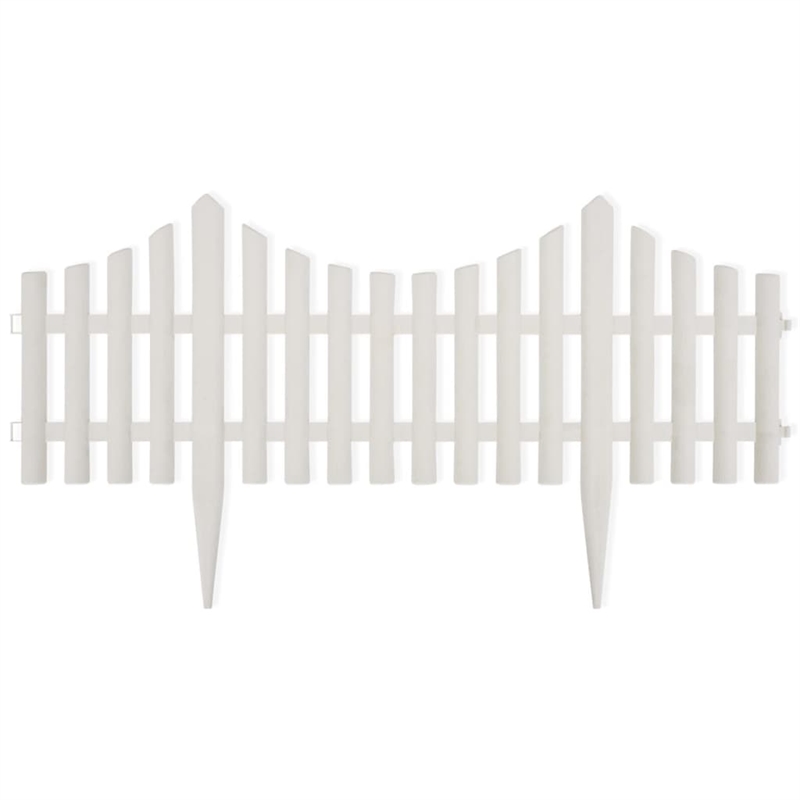 Pemberly Row Durable 17 pcs 32.8 ft Lawn Divider in White Finish