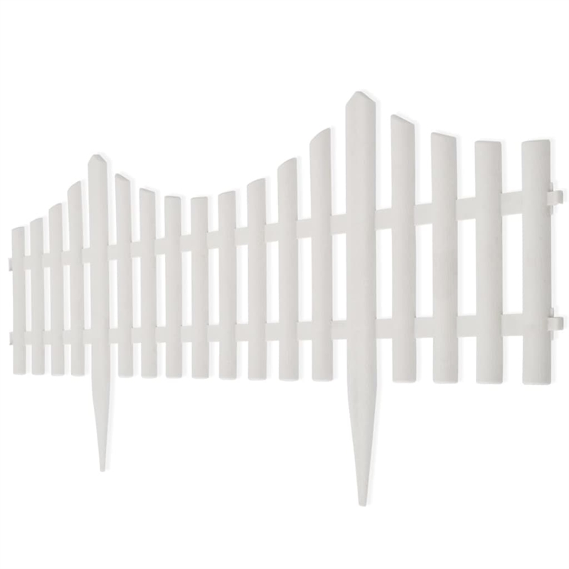 Pemberly Row Durable 17 pcs 32.8 ft Lawn Divider in White Finish